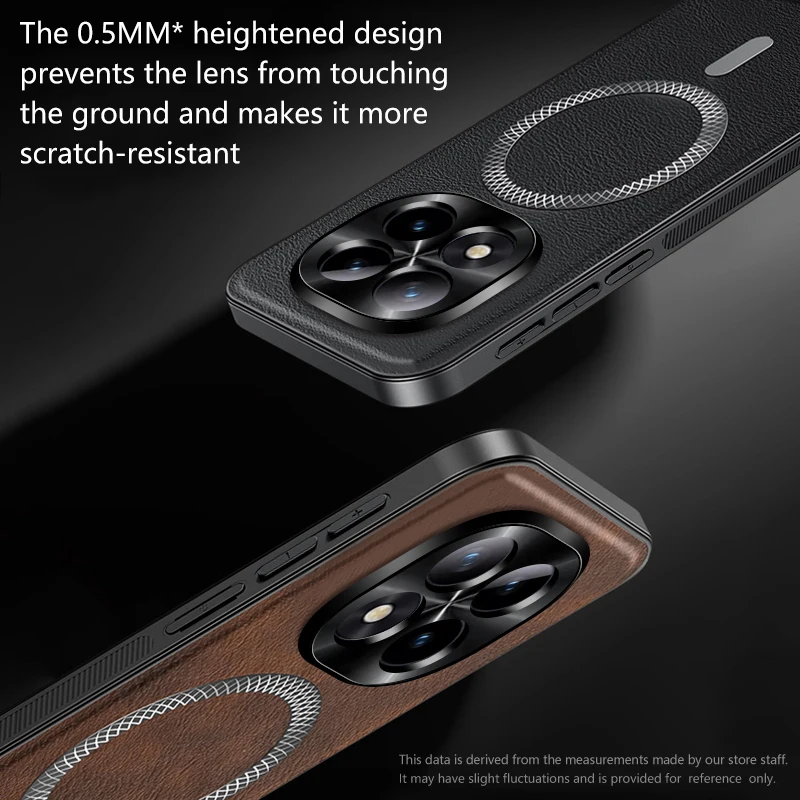 Premium Nubuck Leather Magnetic Shockproof Protective Case Cover