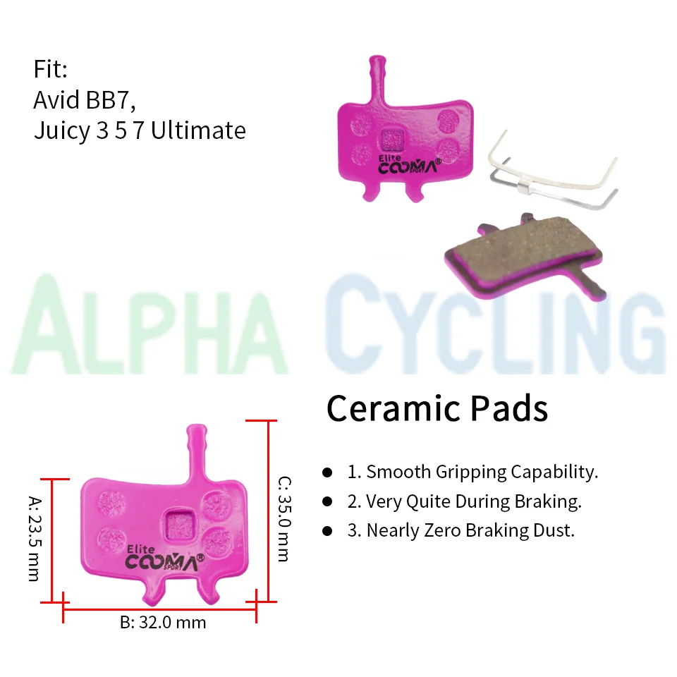 Pairs Ceramic Disc Brake Pads for Avid BB7, Juicy Ultimate