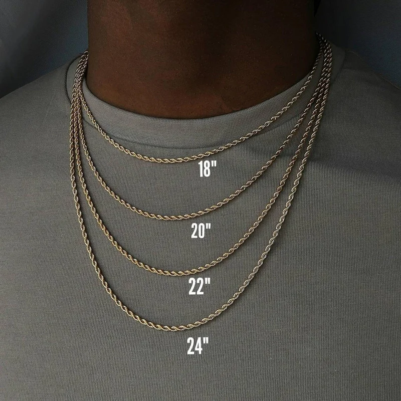 2022 Classic Rope Chain Men Necklace Width 2/3/4/5 MM Stainless Steel Figaro Cuban Chain Necklace For Men Women Jewelry