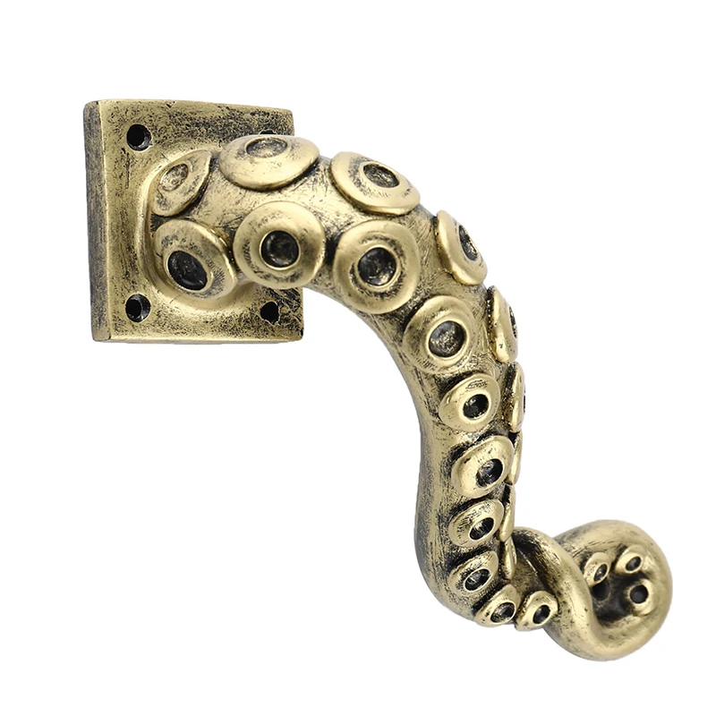 Animal Style Vintage Octopus Door Knob Outdoor Hook Furniture Drawer Bar Pulls Handle Hardware Ancient Pull Home Door Decoration