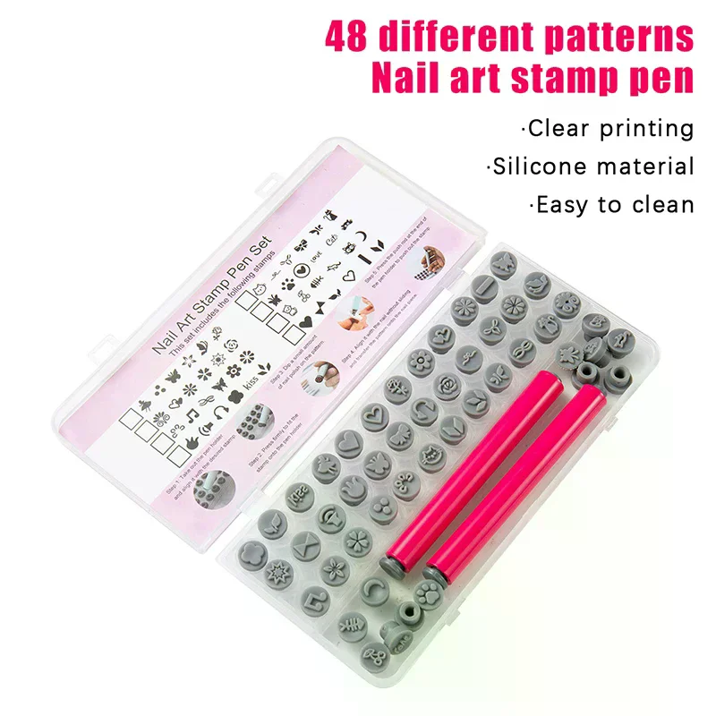 Nail Art Stamp Pen Set for Creative Designs – Graffiti & Flower Dotting Tools Collection