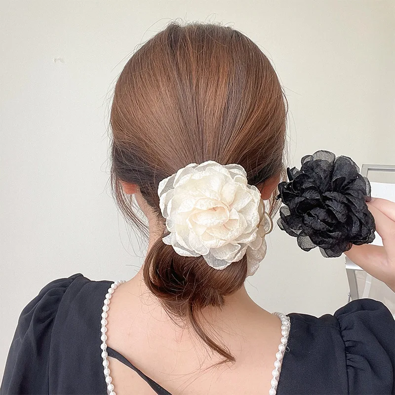 Hair Claw Flower   Rose Bun Vertical Clip Elegant   заколка для волос  Hairpin Pearl  Women Flower Shaped Hair Clips    Floral