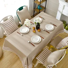 

Polyester Tablecloths, Waterproof Table Covers Mediterranean Beige Dining Table Coffee Table Deco