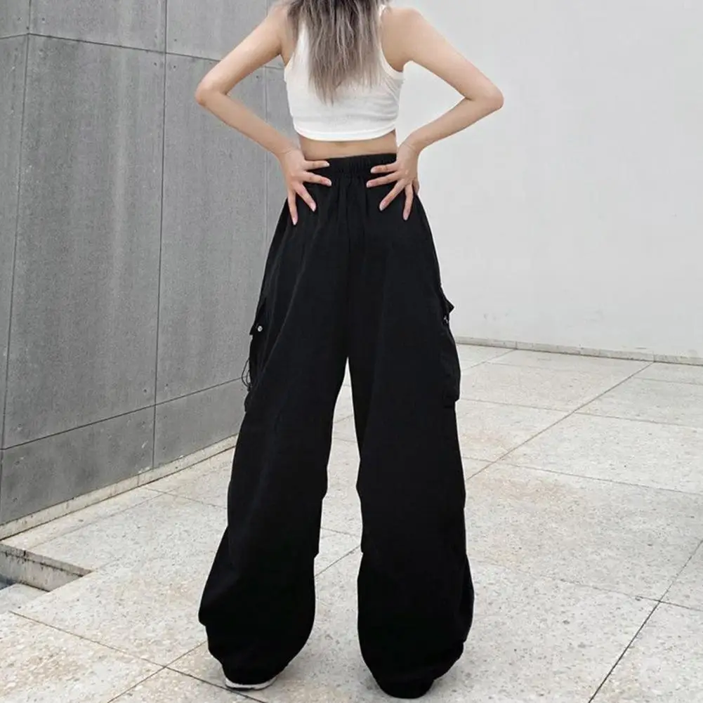 

Women Cargo Pants High Waist Women's Cargo Pants with Oversized Multi Pockets Quick Dry Solid Color Drawstring for Full