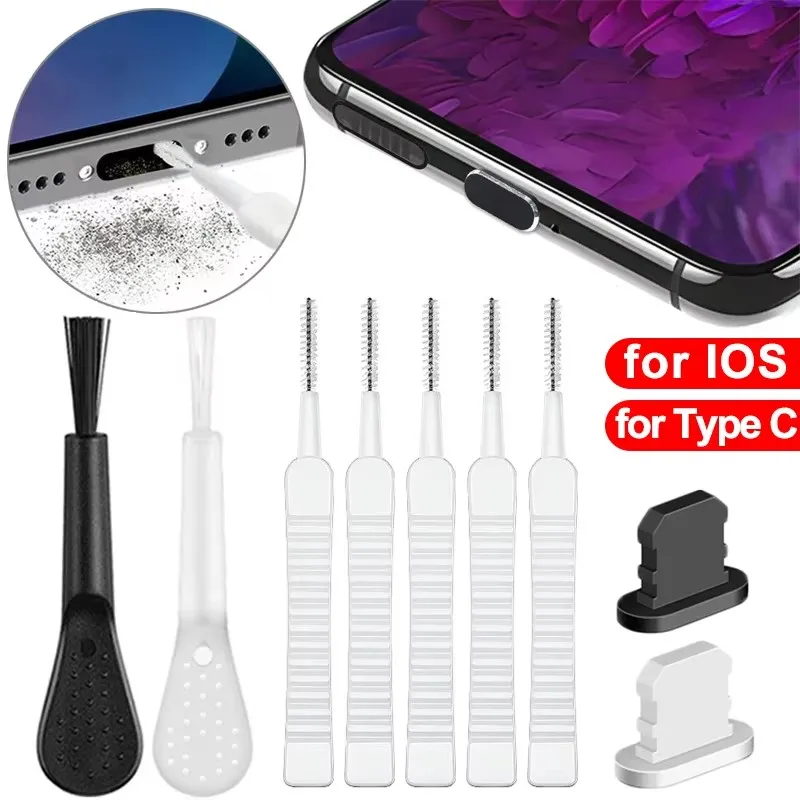 Universal Mobile Device Cleaning Kit with Dust Plugs and Brush Set