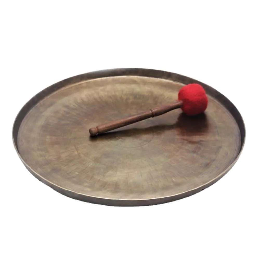 Latest Resonance Healing & Meditation Tibetan Gong Alarm With Mallet Hot Sale Tibetan Yoga Meditation Singing gong For Sound