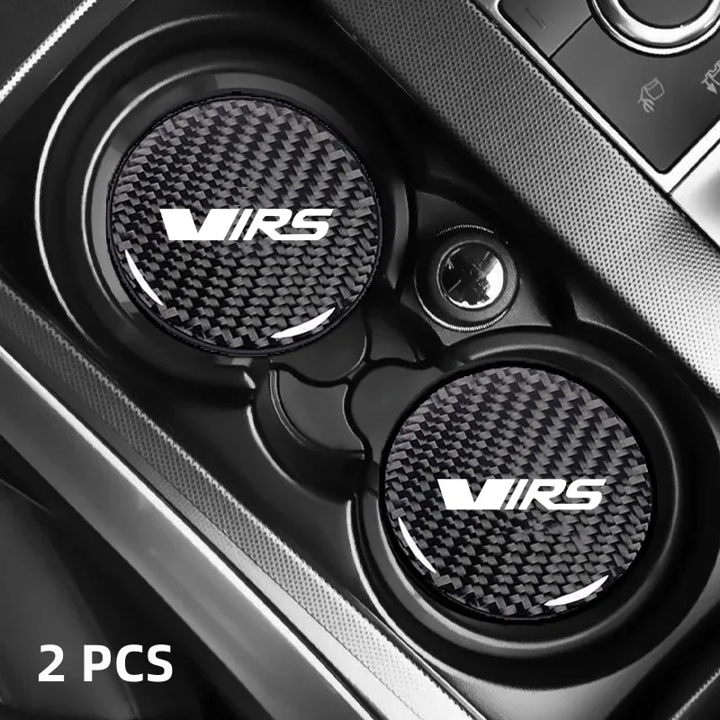 

2Pcs Carbon Fiber Car Water Coaster Cup Mat Bottle Holder Anti-slip For Skoda Vrs Octavia RAPID Superb Fabia Kodiaq Kamiq Karoq