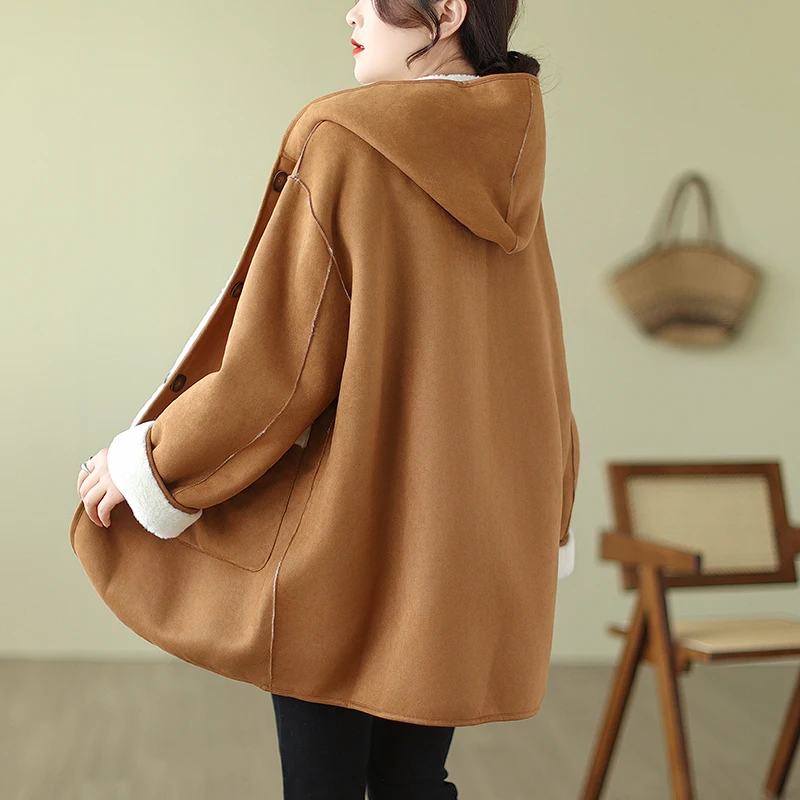 Winter Maternity Luxury Coats Thick Warm Plus Size Pregnant Woman Loose Outwear Fashion Pregnancy Hooded Jackets Reversible Coat