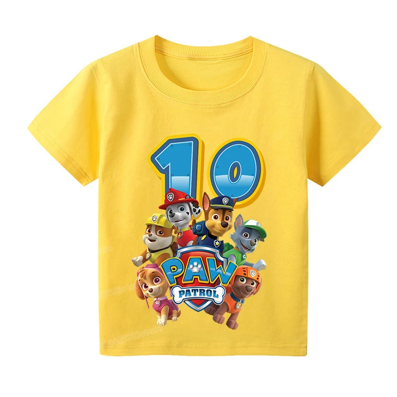Paw Patrol Graphic T shirt Toddler Boy Clothes Cute Kids T-shirt