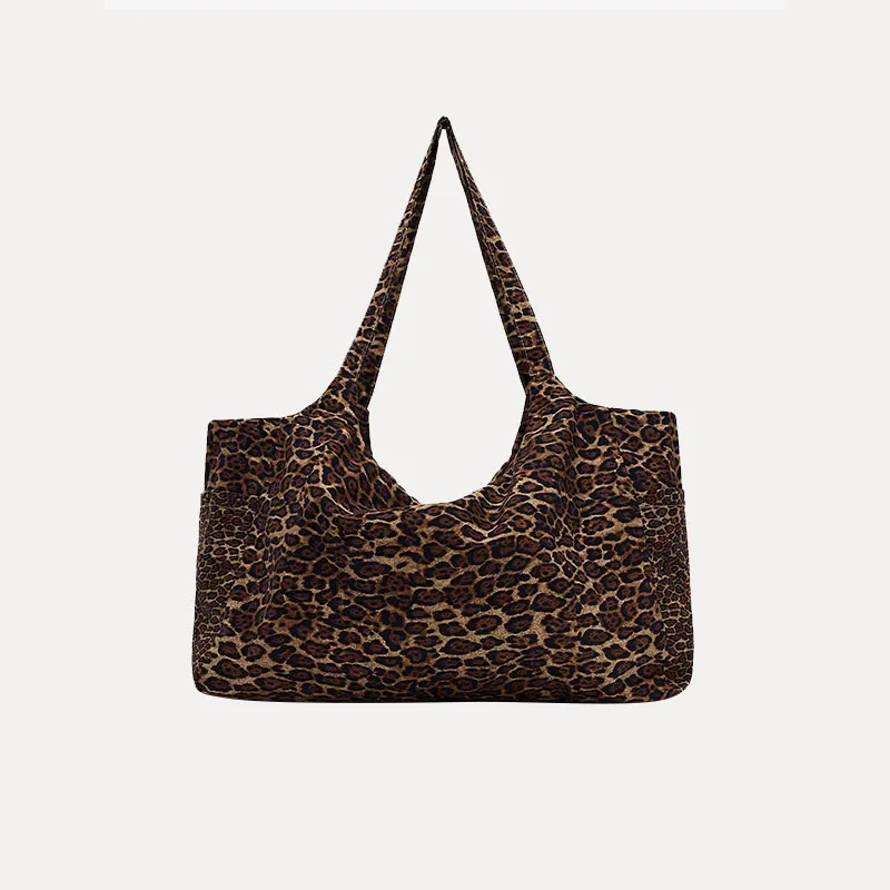 NEW Leopard Print Women's Shoulder Bags Fashionable Canvas Tote Bag Large Capacity Beach Bag Daily Travel Handbag