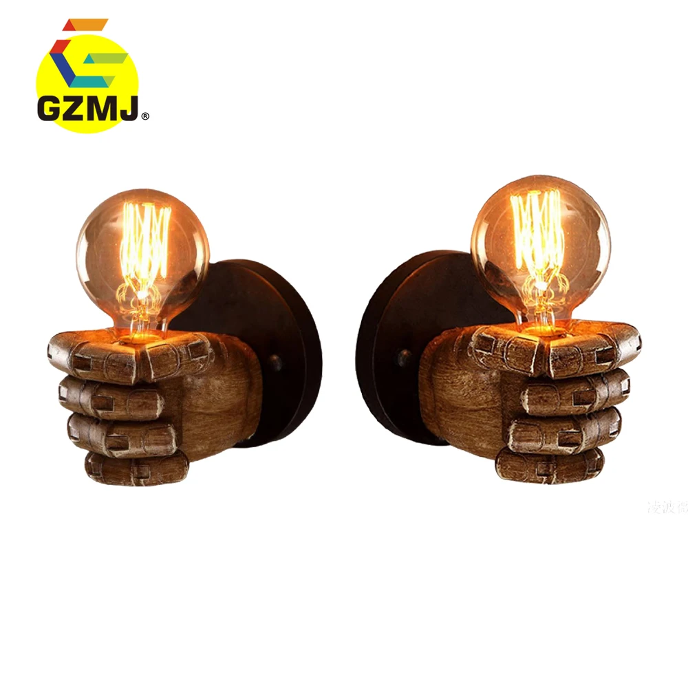 Wandlampen, retro hars wandlamp, industriële vuistlamp, binnenwandlamp