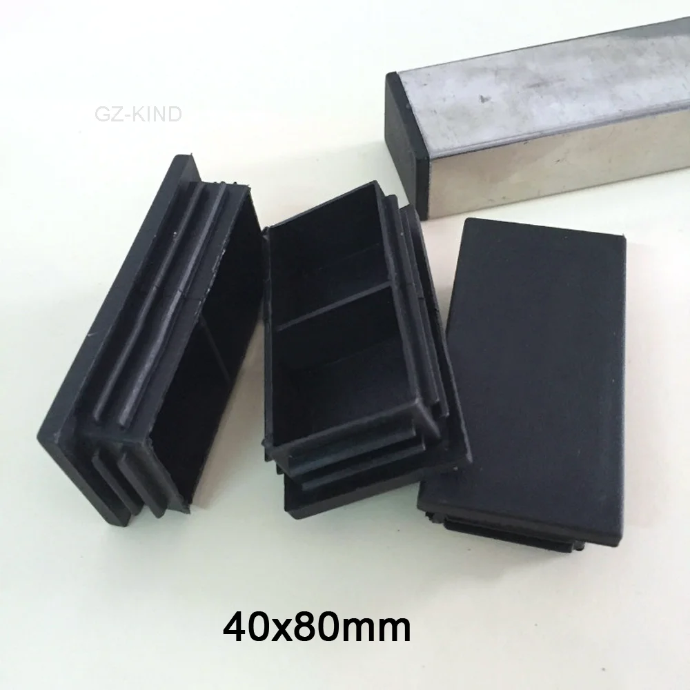 2/4/8pcs 40x80mm Plastic Black Blanking End Cap Caps Tube Pipe Inserts Plug Bung Steel Leg Stopfen silicone rubber plugs pipe end cap rubber caps silicone rubber caps