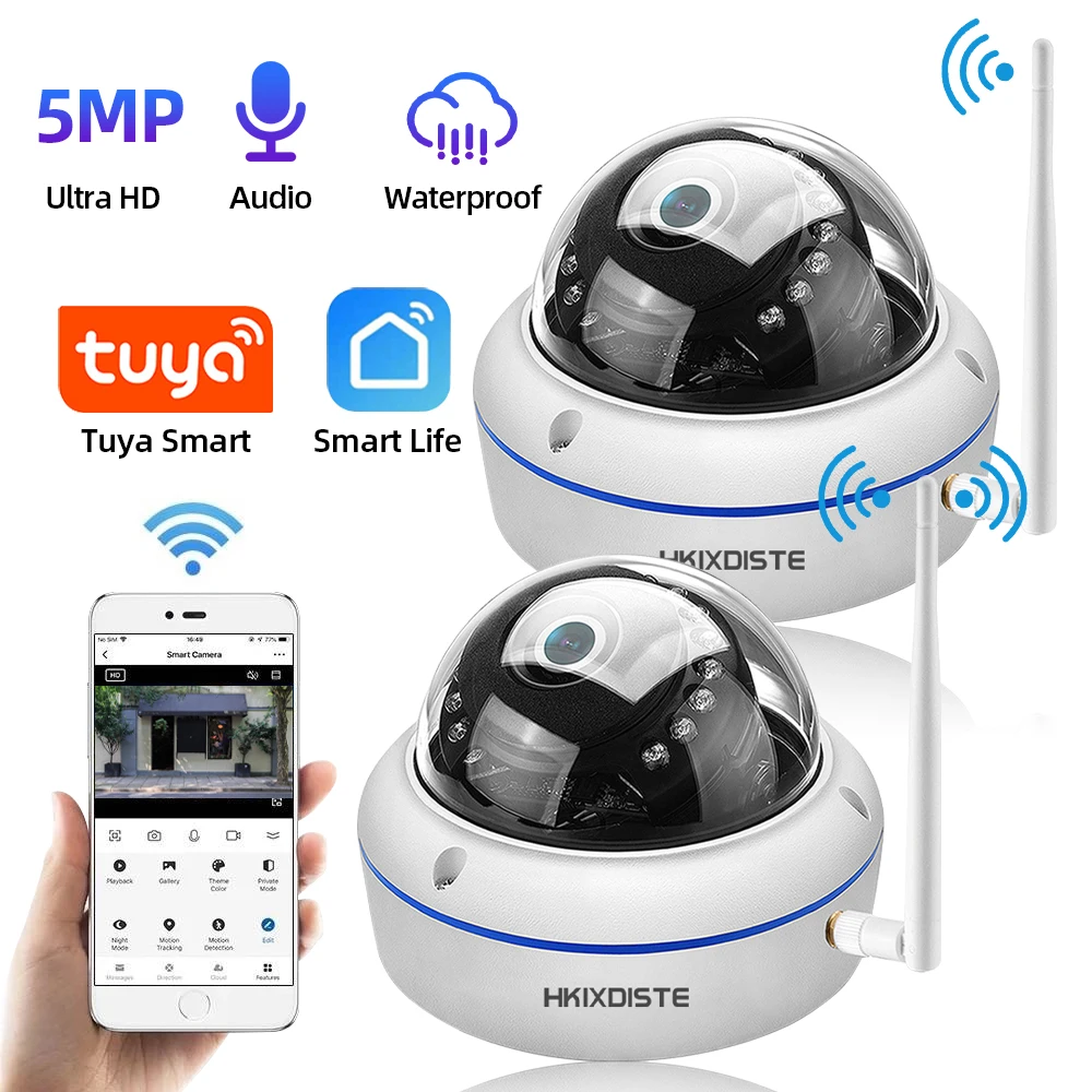 

Tuya Smart 5MP IP Camera Wifi Outdoor Ai Human Detect Audio Wireless Camera Ultra HD Infrared Night Vision Security CCTV Cam