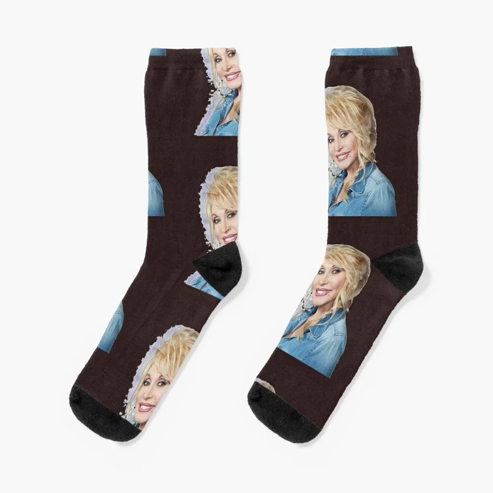 Nice Portrait of Dolly in Jeans Socks socks funny Crossfit socks funny gifts New year's socks Socks Ladies Men's