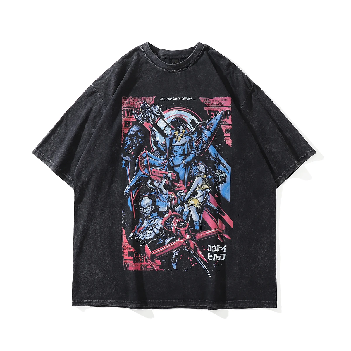 

Fahsion Hip Hop Vintage Washed TShirt Men Streetwear Anime Graphic Print Oversized T-Shirt Casual Short Sleeve Tops Cotton Tees