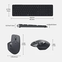 Rapoo 9560M Wireless Keyboard and Mouse Combo E9550L USB-C Rechargeable 110-Key Ultra-Thin Keyboard and MT760SE Wireless Mouse - Image 6