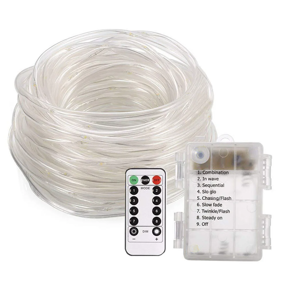 LED 로프 조명 크리스마스 스트링 라이트 원격 30M 300LED 8 모드, 색상 변경 실내 야외 방수 스트립 패어리 라이트