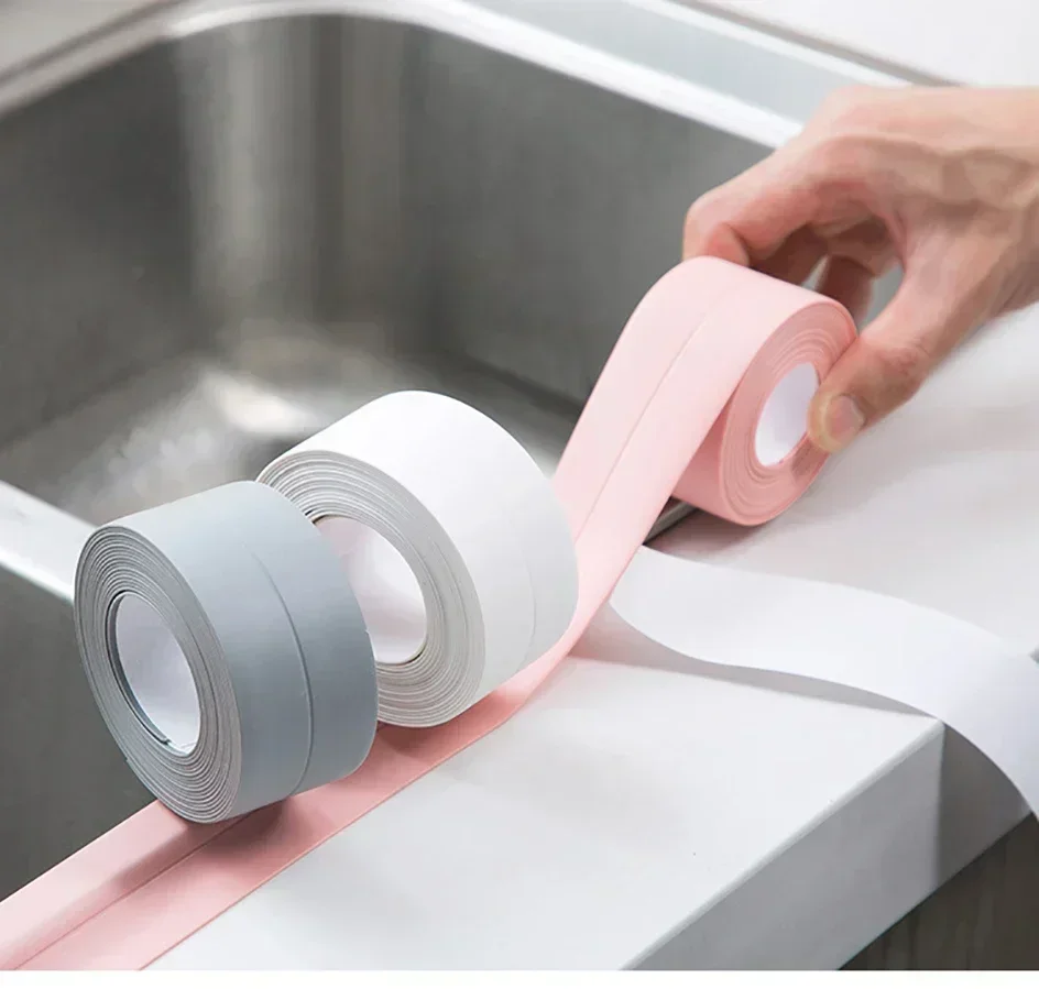 Description Picture 4 of itemSelf-adhesive Adhesive Waterproof Sticker PVC Sealing Strip Seam Sealer Kitchen Gap Bathroom Corner Wall Sealing Strip