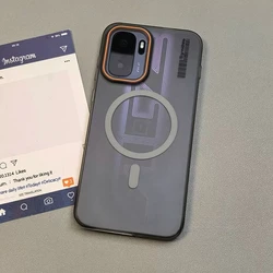 Luxury Frosted Clear Magnetic Wireless Charging Case for OnePlus Ace 6T (GRAY)
