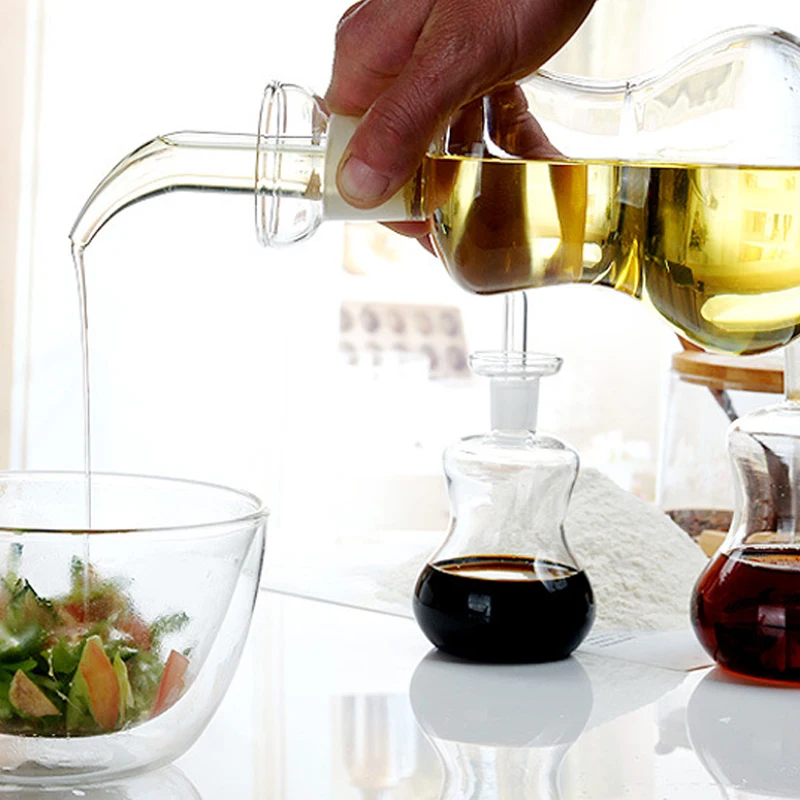 Nordic Glass Oil Pot, Seasoning Pot, Soy Sauce Bottle, Vinegar Pot, Household Kitchen Supplies, Leak-proof Oil Bottle, 1Pc