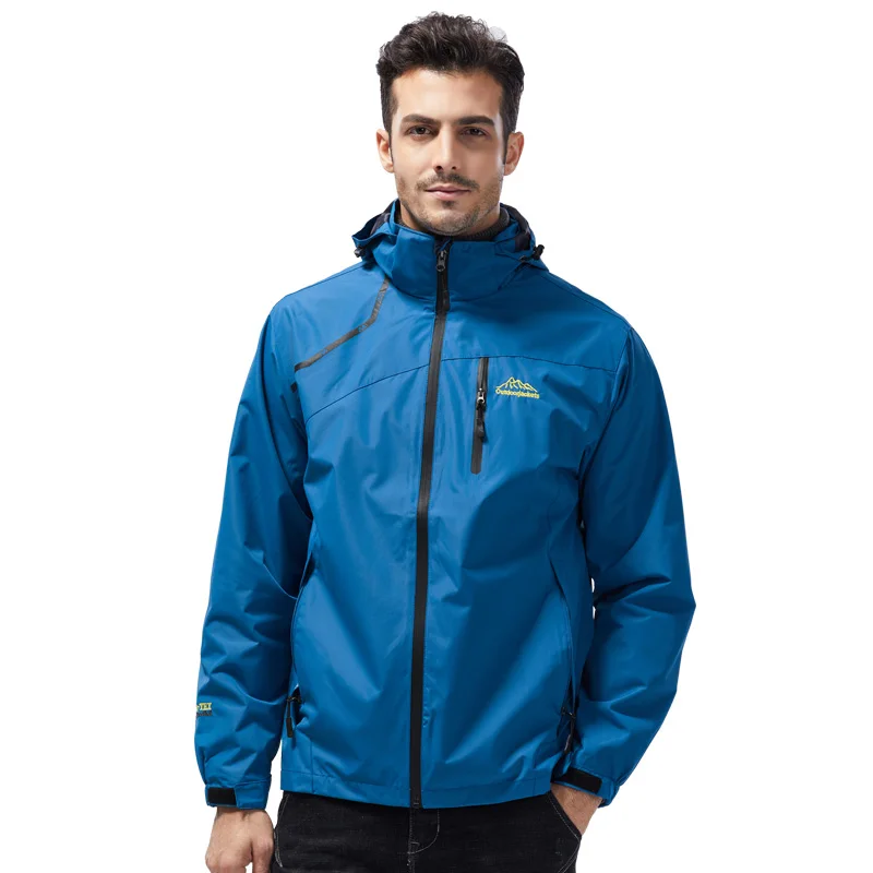 Men Women Thin Single Layer Camping Fishing Hiking Jacket Unisex Waterproof Hooded Windproof Breathable Outdoor Running Coat