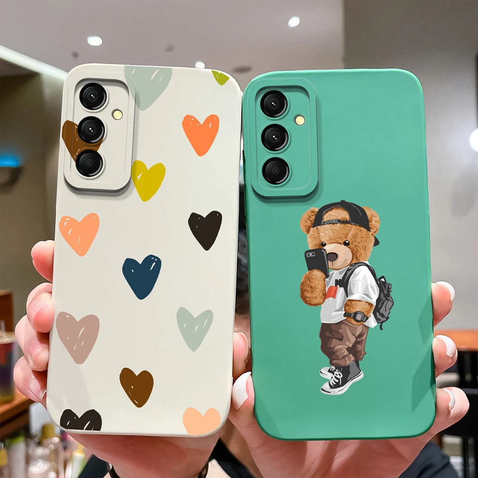 Colorful Love Heart Bear Liquid Shockproof Anti-Fall Phone Case