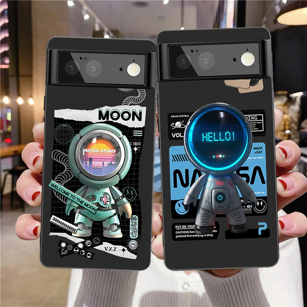 Astronauten-Handy hülle für Google Pixel 8 7 6 7a 6a Pro 5g stoß festes Silikon weich 9 pro xl 8 pro 5g Shell TPU-Tasche Hüllen