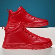 

Men Sneakers 2022 New Spring Autumn Solid Color Casual Shoes for Man Outdoor Non-slip Wear-resistant Designer Shoes Men High Top