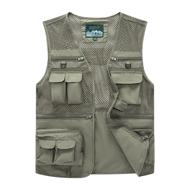 YFASHION Men's Multifunction Pockets Travels Sports Fishing Vest Outdoor  Vest L Khaki - AliExpress