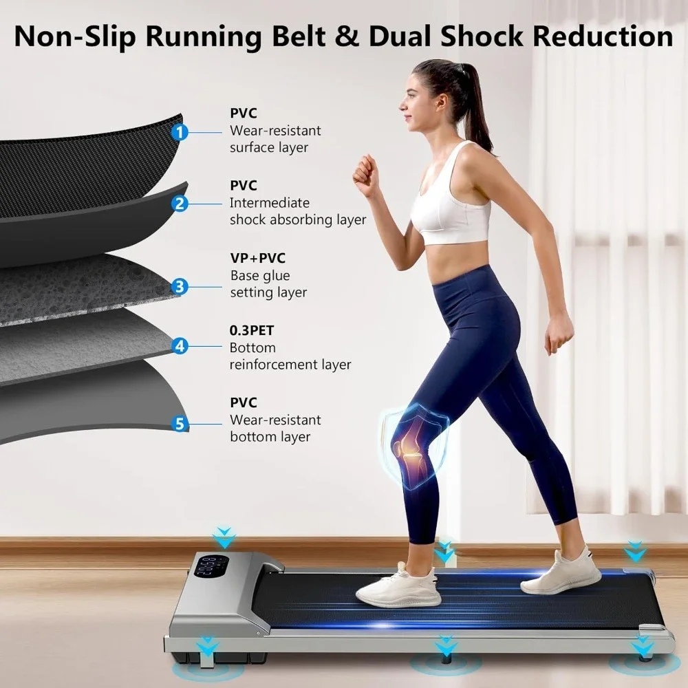 Walking Pad Treadmill 330 lb Capacity，3 in Portable Under Desk