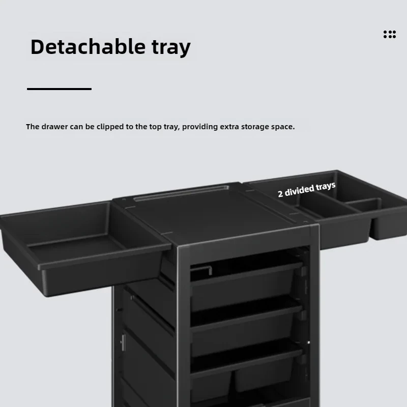 Lockable Salon Trolley Cart Tool Organizer with Locks for Hair Stylist Stations Black Rolling Tool Cart Security Hairdresser