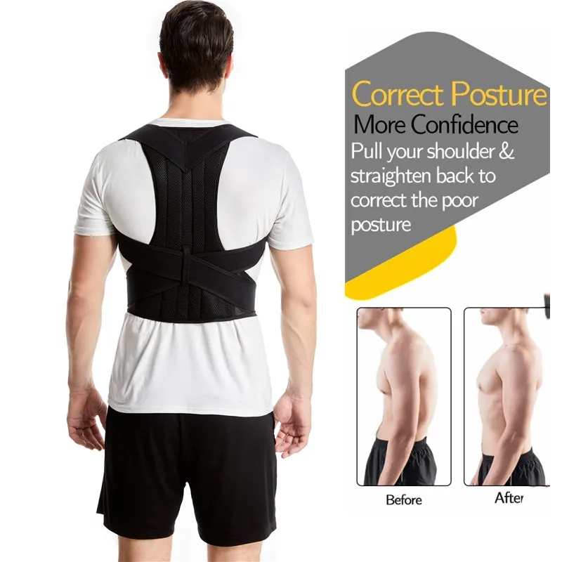 Back Support Posture Corrector Belt Adjustable Shoulder Clavicle Spine Support Belt Reshape Your Body Lumbar Brace Back Trainer