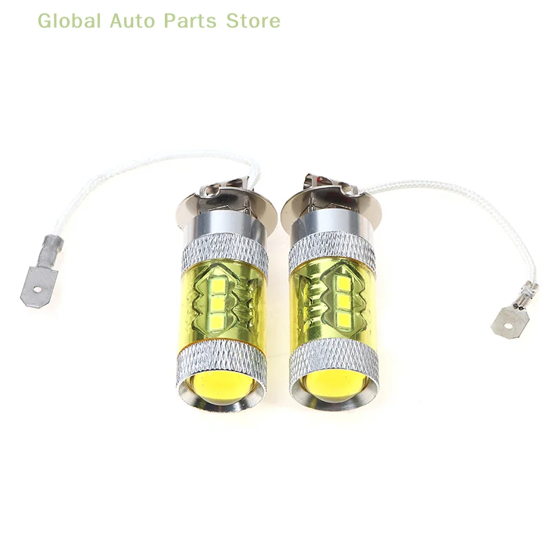 고출력 LED 자동차 안개 라이트 옐로우, 12-24V H3, 80W, 16 SMD, 2 개