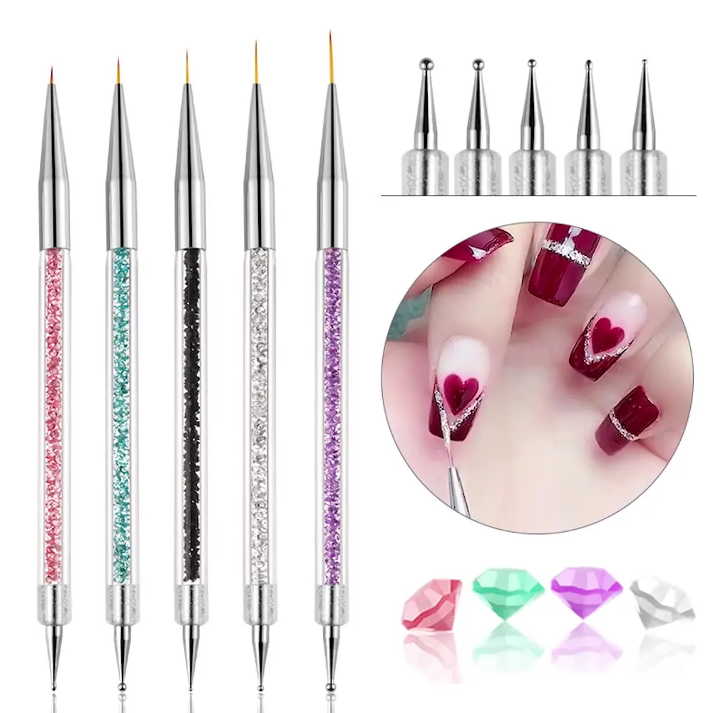6pcs 3d Nail Art Pen Set, Nail Point Doodle Dot Drawing Line Pen Diy Nail  Art Tool Kit For Beauty And Manicure | SHEIN