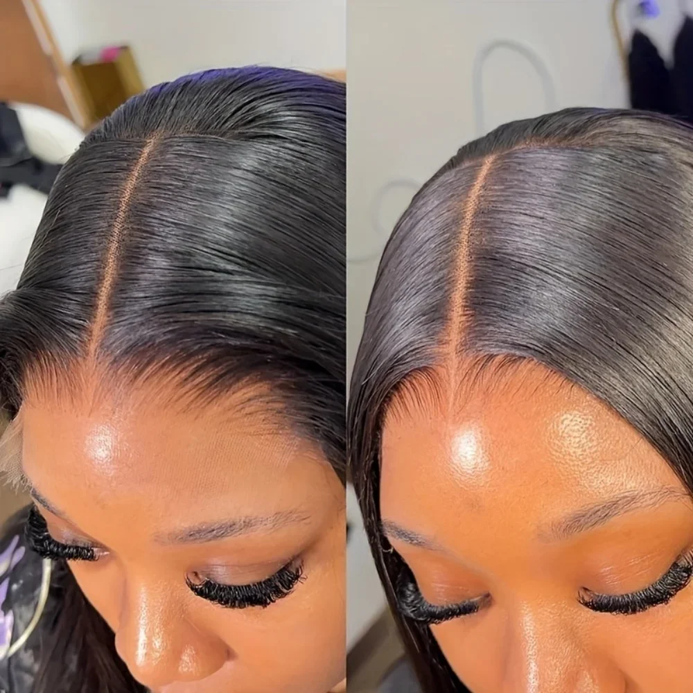 Gerade 13x4 Bob Perücke Echthaar 200 Dichte Transparente Lace Frontal Perücke 100% Brasilianisches Echthaar 4x4 5x5 HD Lace Closure Perücken – Detail 6
