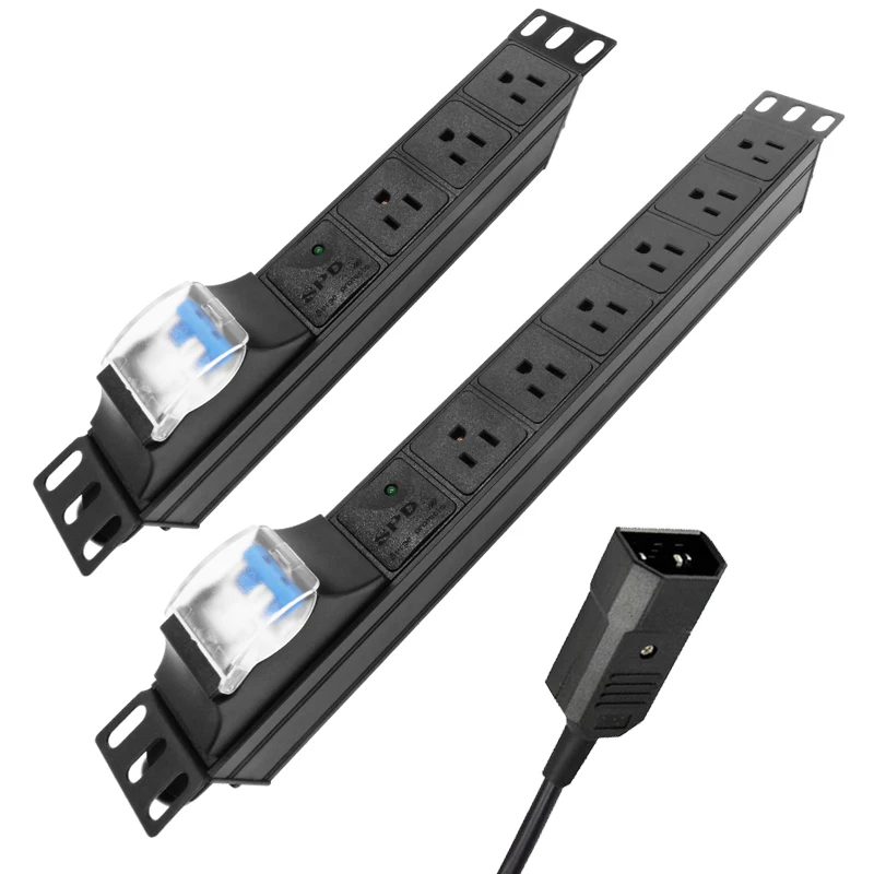 

Network Rack Surge protection PDU Power Strip US output Socket 16A air switch C14 PLUG US SOCKET 2Meters Extension Cord
