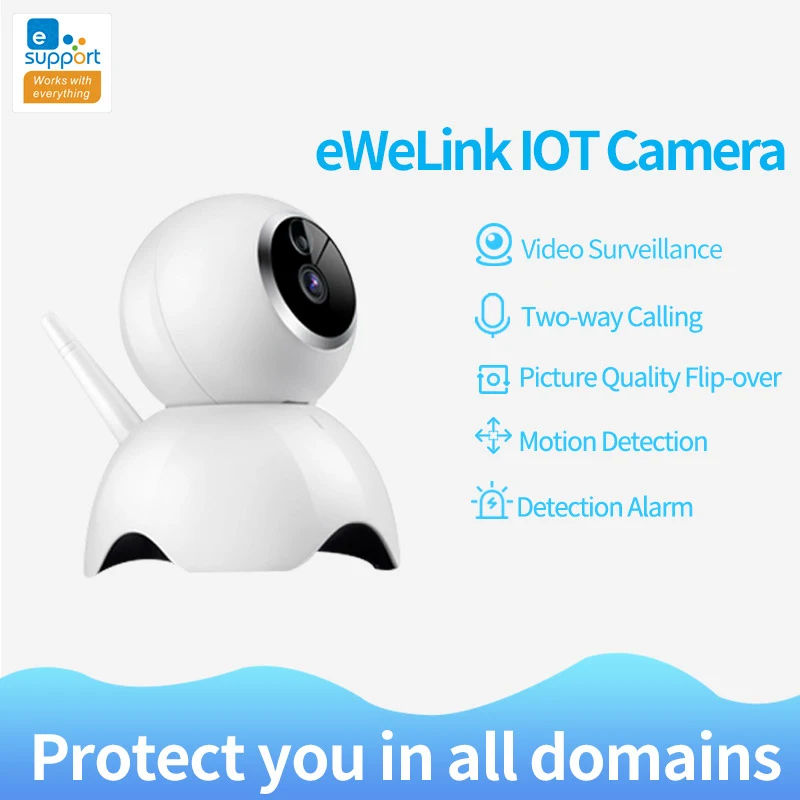 wireless security cameras eWeLink Smart IOT HD Camera Night Vision IP Camera reomotely viewing by phone APP control Security Video Surveillance Camera indoor security camera Surveillance Items