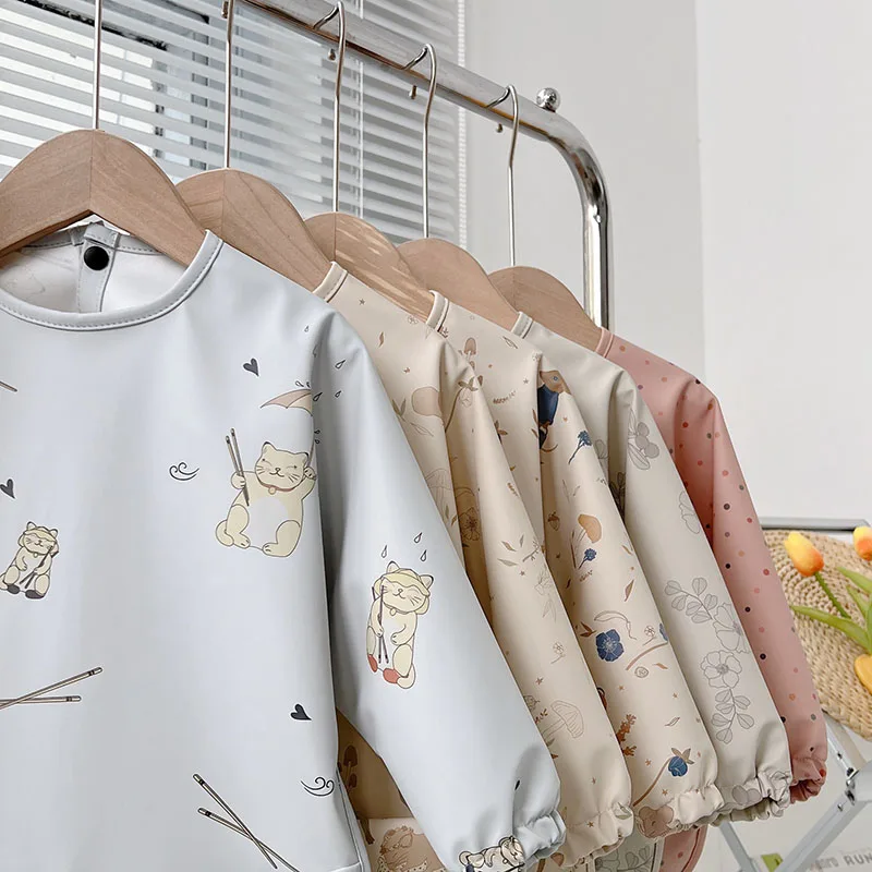 One Piece Children Brushing Overalls Baby Drawing Bibs Toddler Boy Girl