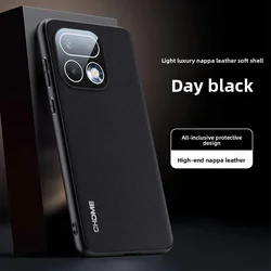 Luxury PU Leather Protective Back Cover Case - Premium Phone Shell Housing for Realme 16 Pro+ (Black)