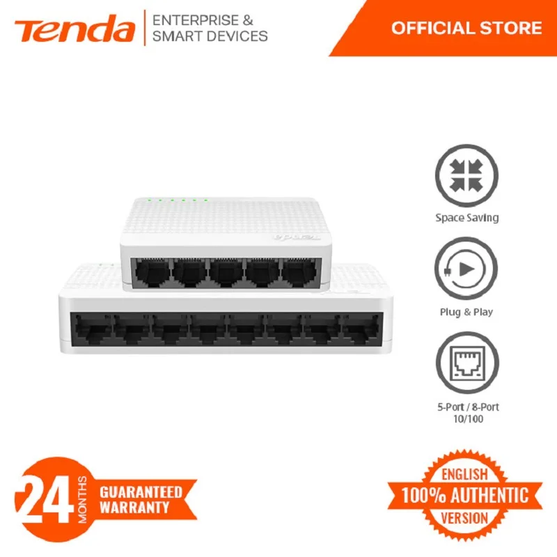 

Tenda S105/S108 Fast Ethernet 10/100 Desktop Switch Hub Internet Network Switch LAN Port Plug & Play 2-Years Warranty