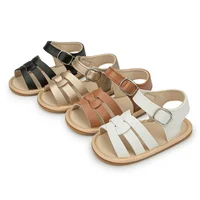 Summer New Baby Boy Girl Sandals Baby Shoes PU Anti-slip Soft Rubber Sole Newborns First Walkers Beach Infant Sandals 1