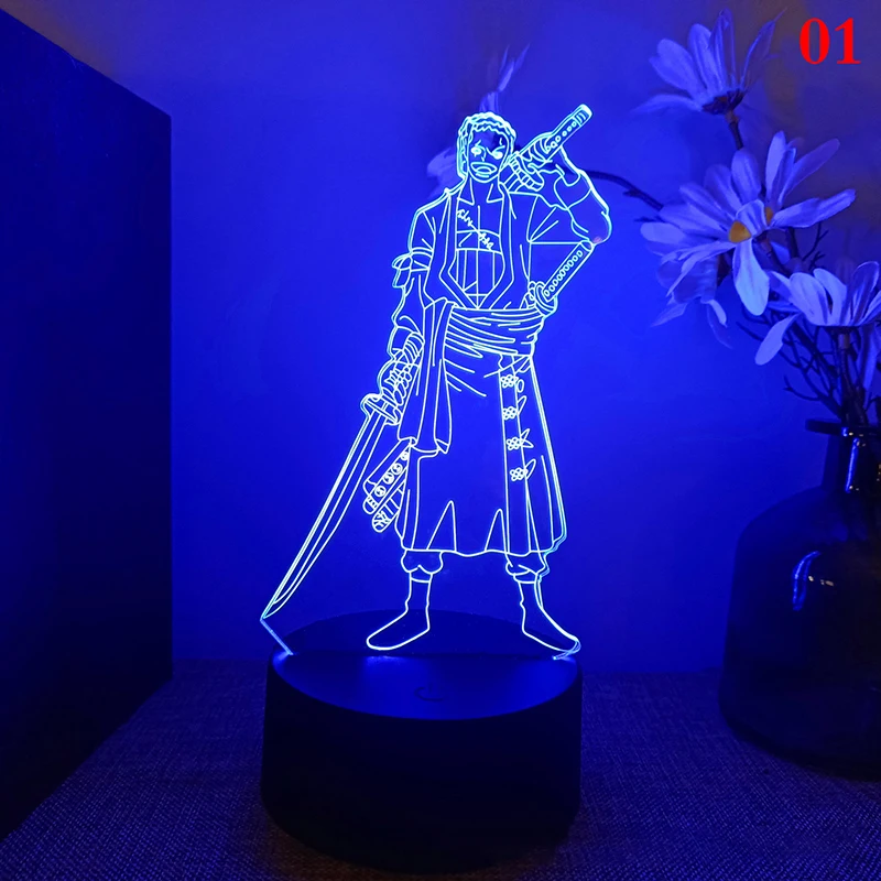 One Piece Lampada Luffy Luce Notturna 3d Illusione Lampe Touch Bambini Home  Decor Luffy Sanji Zoro Nami Lampada,Led Sensor Gadget,Anime Usb Lampada Da  Tavolo Da Tavolo Regalo Natale Roronoa Zoro : 