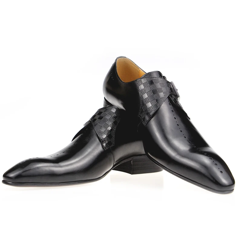 Men's Pointed Toe Brown Black Business Party Fashion Elegant Genuine Cow Leather Loafers Casual Shoes for Customized