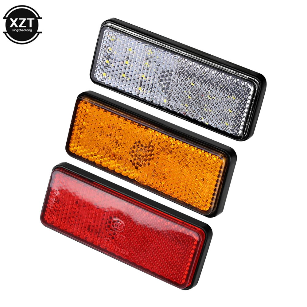 12V 24LED Rectangle Motorcycle Reflector Tail Brake Turn Signal Light Lamp Car ATV LED