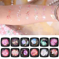 12colors Mermaid Sequins Glitter Gel Long Lasting Glitter For Body Face Hair Eyeshadow Music Festival Party Carnival FaceGlitter 2