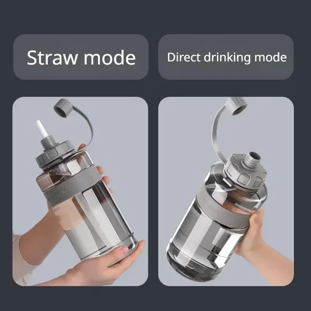 2 Liter Big Water Bottle With Straw 2L/1.5L/1L Large Capacity School Gym Sports Drinking Bottles Fitness botella de agua 물병 2
