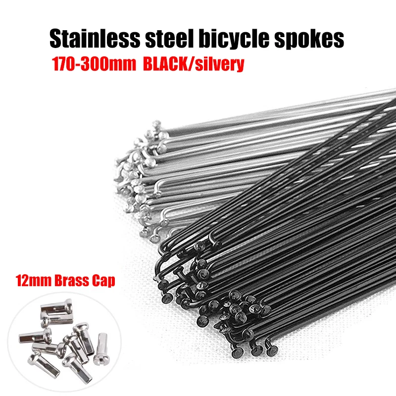 12 Raggi Per Bicicletta 14G In Acciaio Inox 304 Nero, Con Nipples, Lunghezza 67 Mm, Per Ruote Bici Da Città E MTB