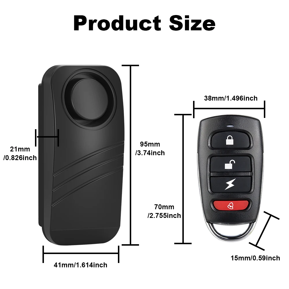 Wireless Waterproof Anti-Theft Alarm for Motorcycles and Bicycles