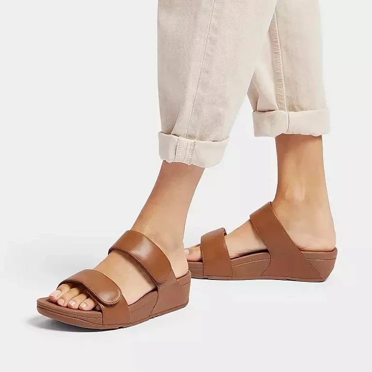 Women Sandals Comfortable Leather Cross Strap Flip Flops Summer Slip-ons