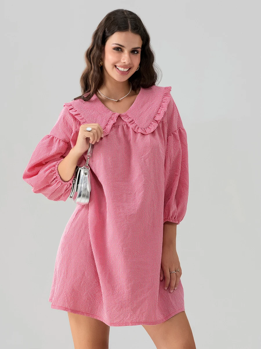 Elegant Floral Print Ruffle Sleeve V-Neck A-Line Midi Dress for Spring and Summer Fashion Trends
